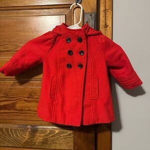 Old Navy Bright Red Kids Pea Coat